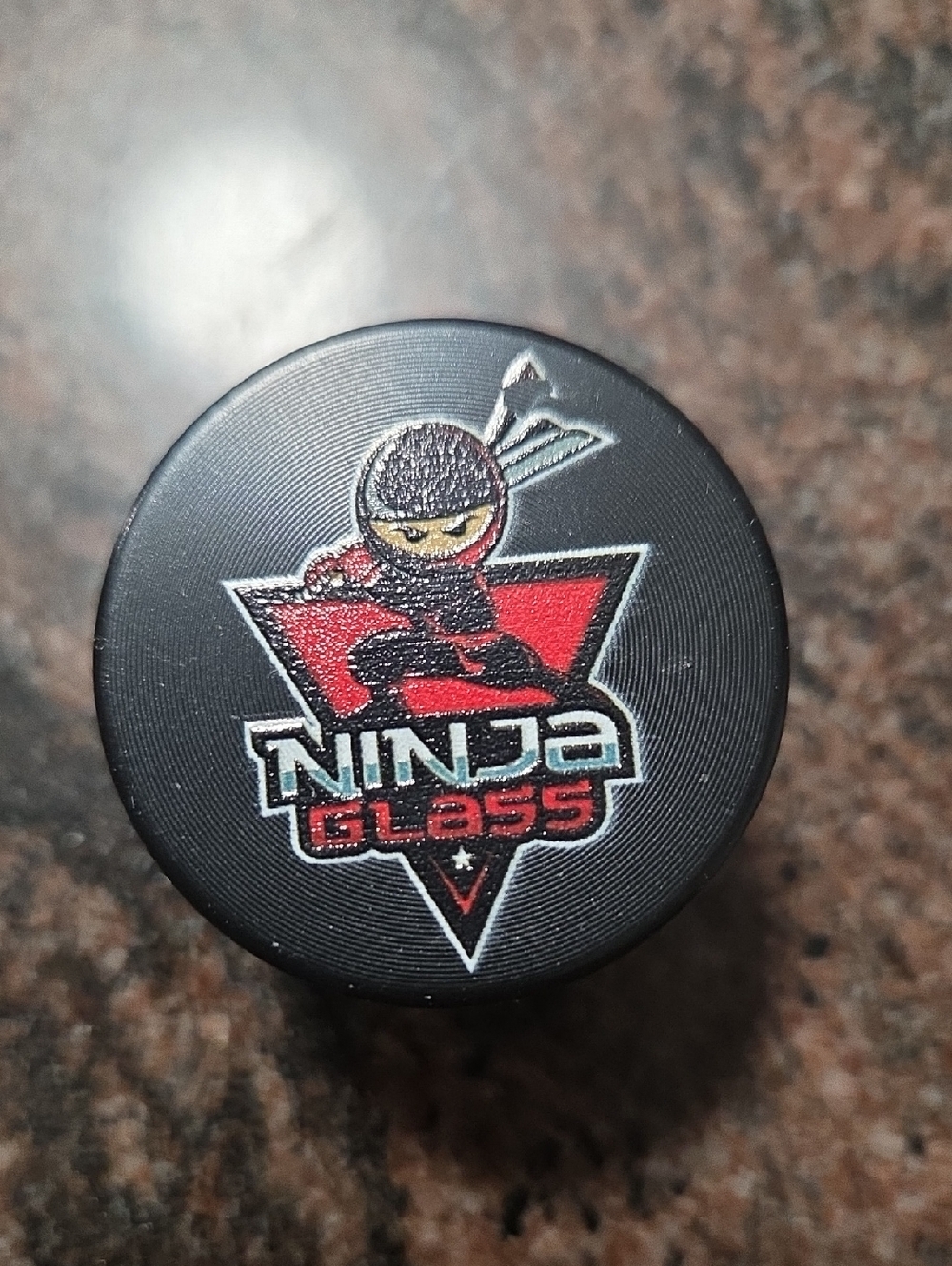 Ninja Glass Black Grinder with Red Logo